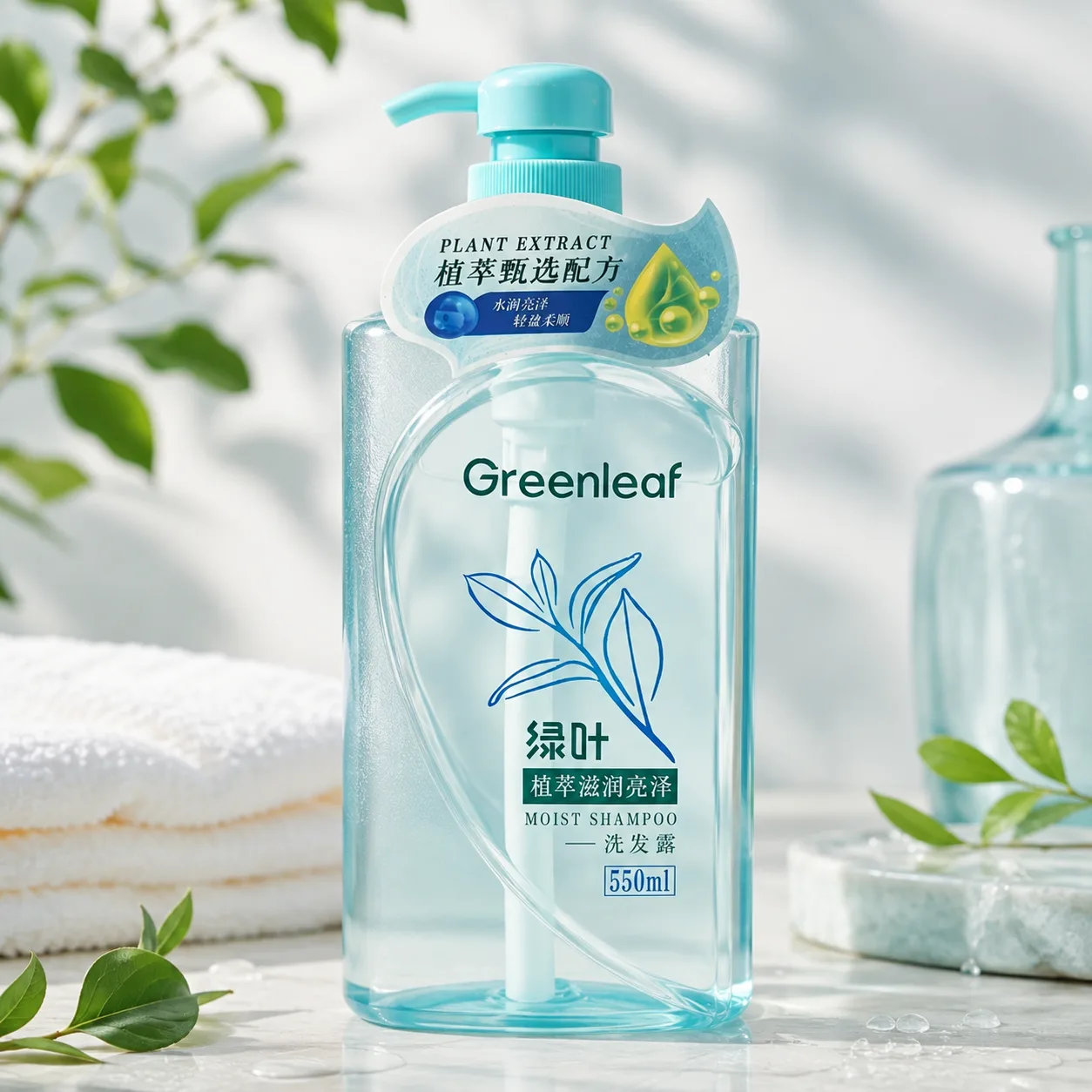 Greenleaf Увлажняющий шампунь для блеска волос с растительными экстрактами
