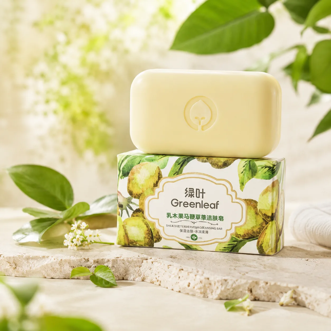 GREENLEAF Очищающее мыло с ароматом вербены и маслом ши