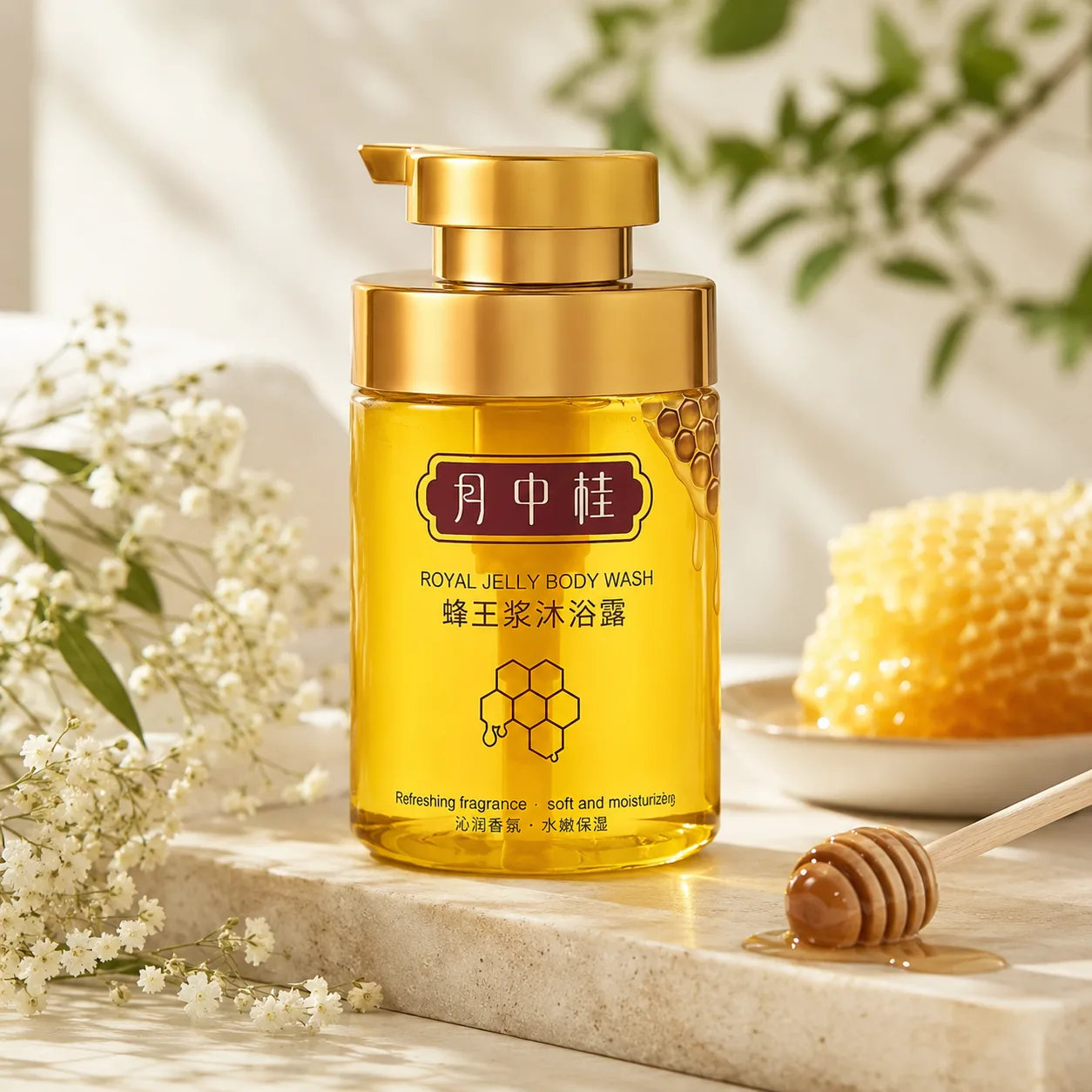 GREENLEAF YUE ZHONGGUI Royal Jelly Body Wash Увлажняющий восстанавливающий гель для душа с маточным молочком