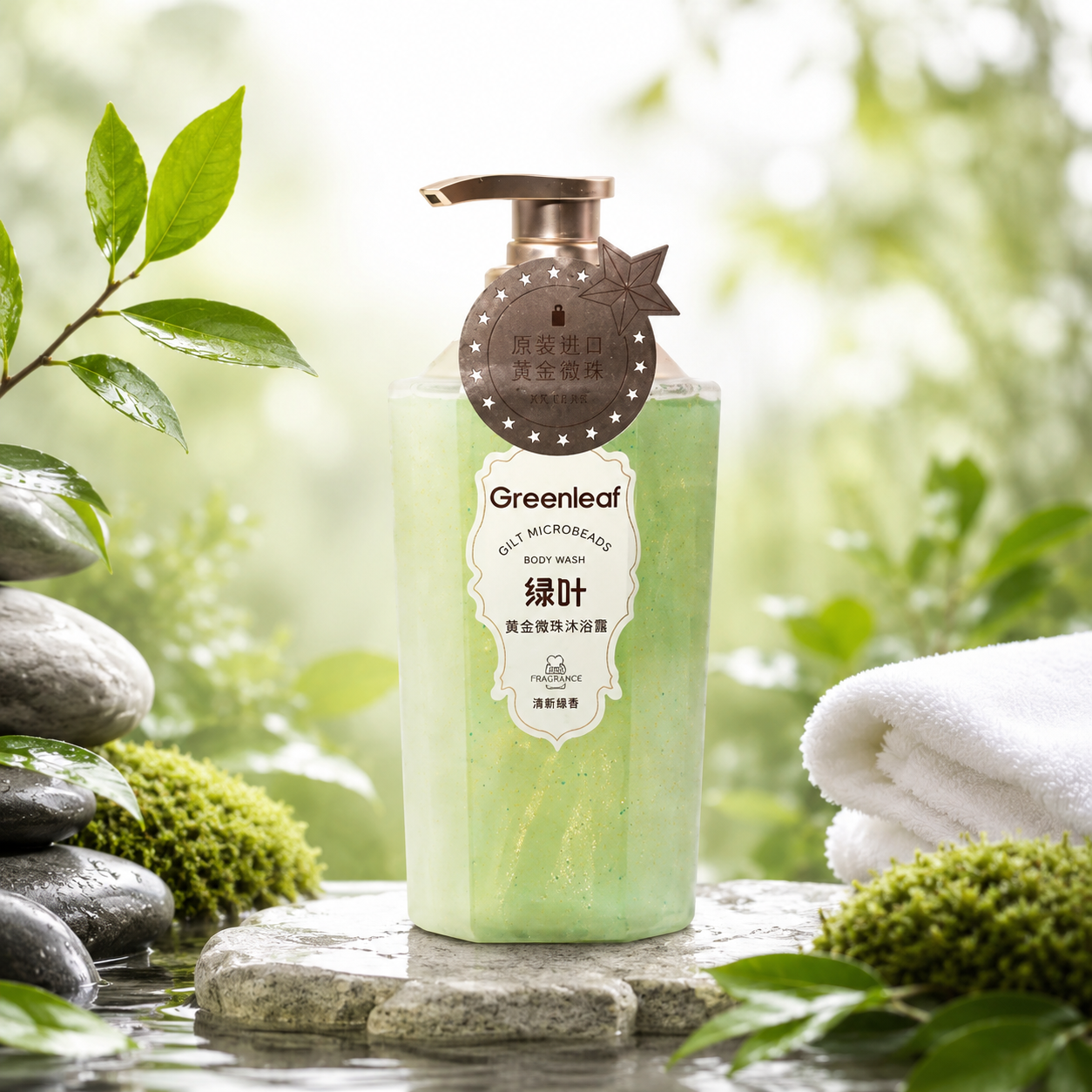 GREENLEAF Gilt Microbeads Body Wash «Утренняя роса» Гель для душа с позолоченными зелеными микрошариками